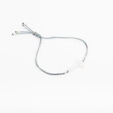 Bracelet - Cordon bleu gris - Plaqué argent - OSMOSE