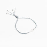 Bracelet - Cordon bleu gris - Plaqué argent - OSMOSE