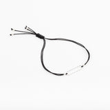 Bracelet - Cordon noir - Plaqué argent - OSMOSE