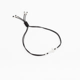 Bracelet - Cordon noir - Plaqué argent - OSMOSE