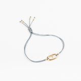 Bracelet - Cordon bleu gris - Plaqué or - OSMOSE