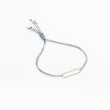 Bracelet - Cordon bleu gris - Plaqué or - OSMOSE