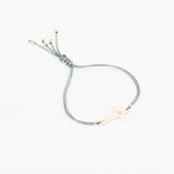 Bracelet - Cordon bleu gris - Plaqué or - OSMOSE