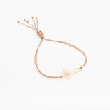 Bracelet - Cordon marron - Plaqué or - OSMOSE