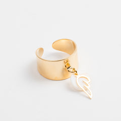 Bague - Nacre - Breloque -Moyenne - Plaqué or - CHLOÉ