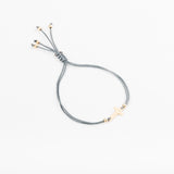 Bracelet - Cordon bleu gris - Plaqué or - OSMOSE