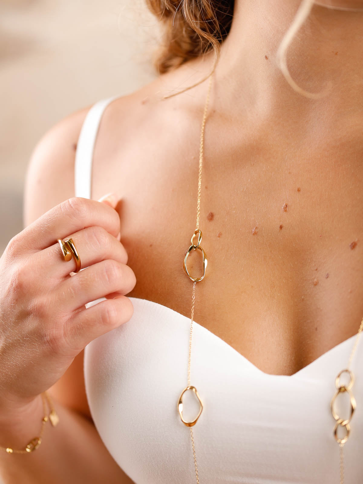collier sautoir en acier inoxydable pour femme 