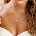 collier sautoir en acier inoxydable et perle d'eau douce pour femme 