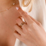 bague en acier inoxydable réglable pour femme 