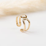 bague en acier inoxydable réglable pour femme 