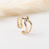 bague en acier inoxydable réglable pour femme 
