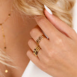 bague en acier inoxydable réglable pour femme 