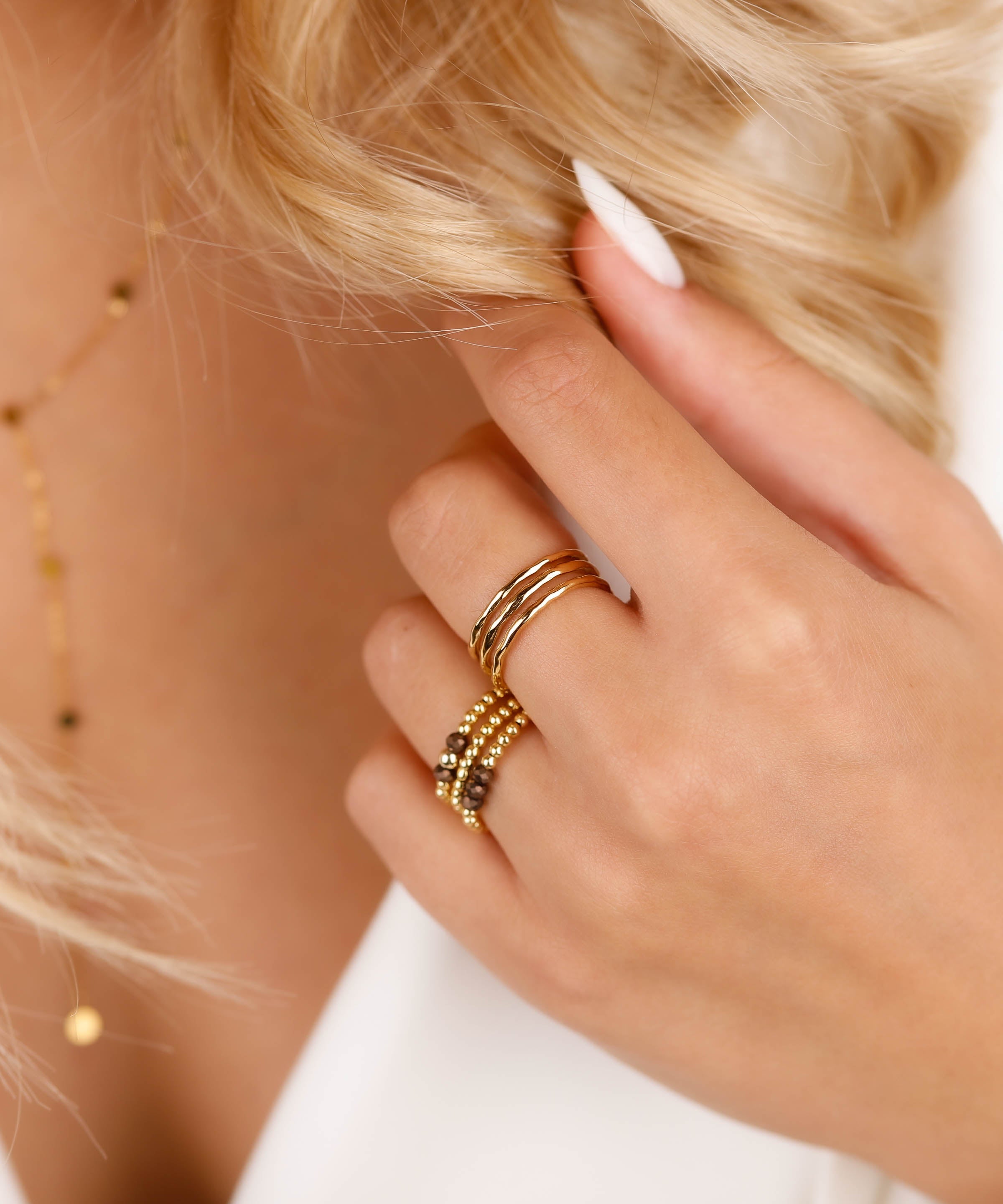 bague en acier inoxydable réglable pour femme 