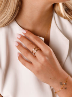 bague en acier inoxydable réglable pour femme 