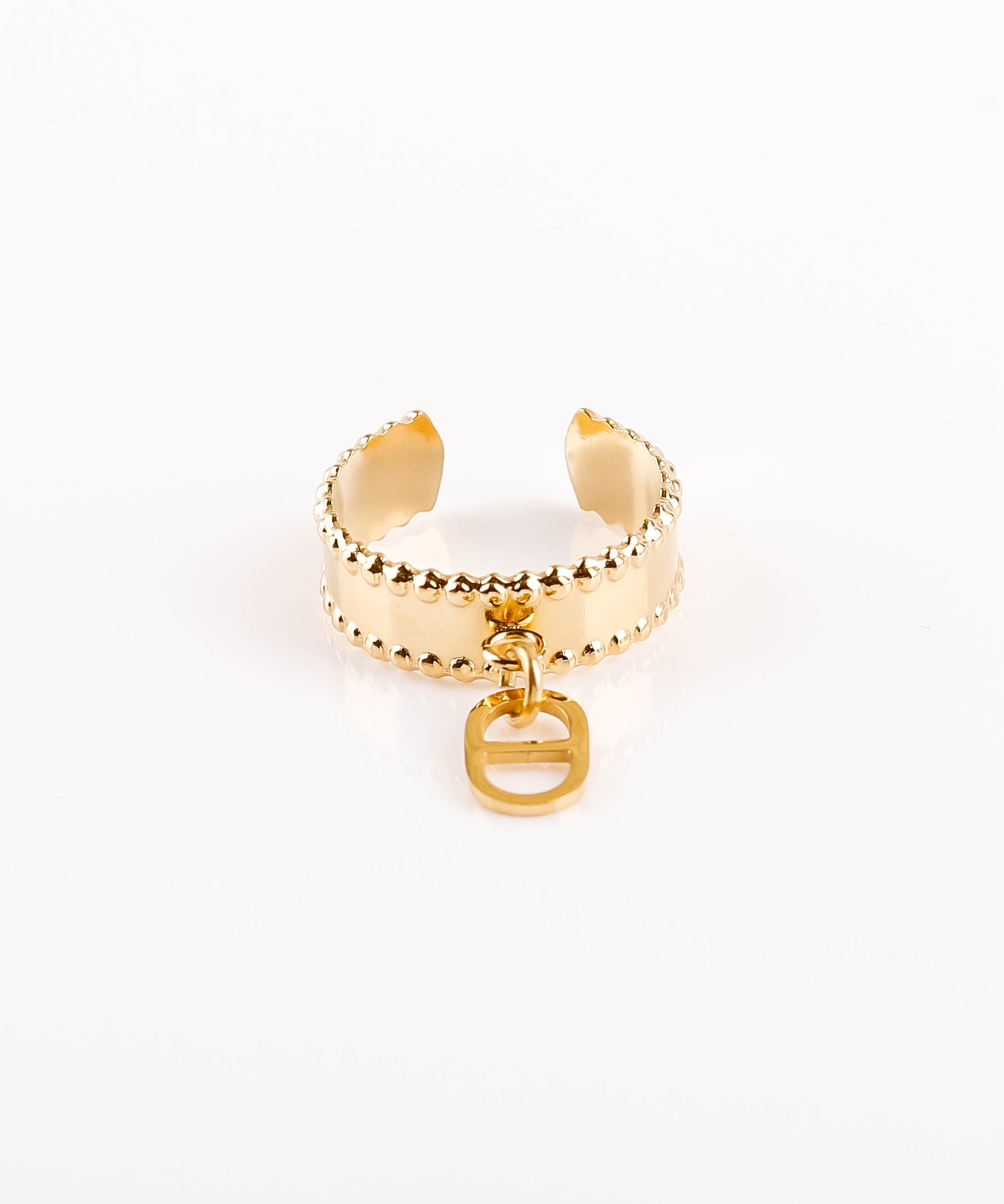 bague en acier inoxydable réglable pour femme 