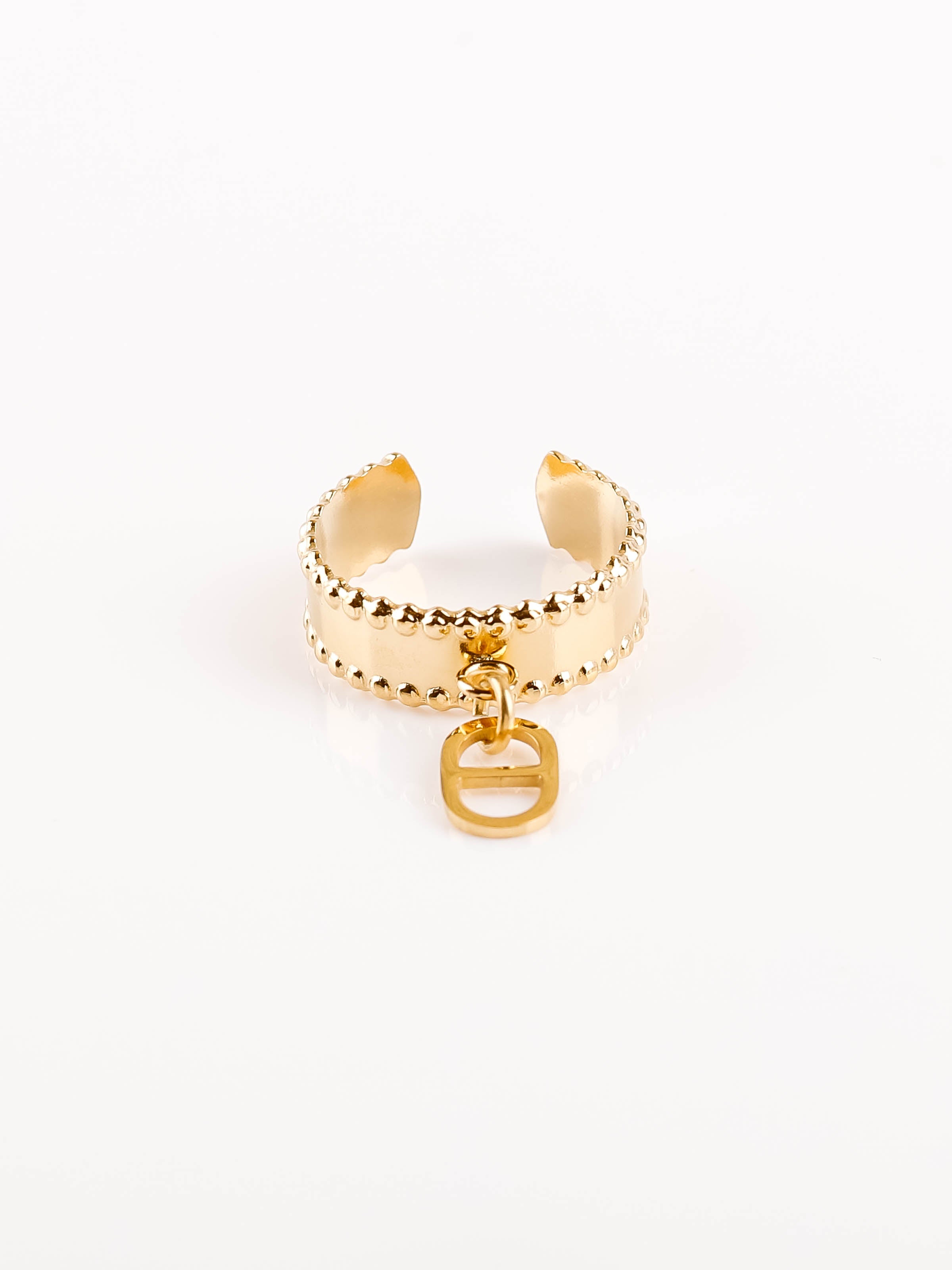 bague en acier inoxydable réglable pour femme 