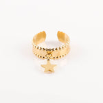 bague en acier inoxydable et nacre pour femme