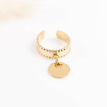 bague en acier inoxydable réglable pour femme