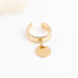 bague en acier inoxydable réglable pour femme
