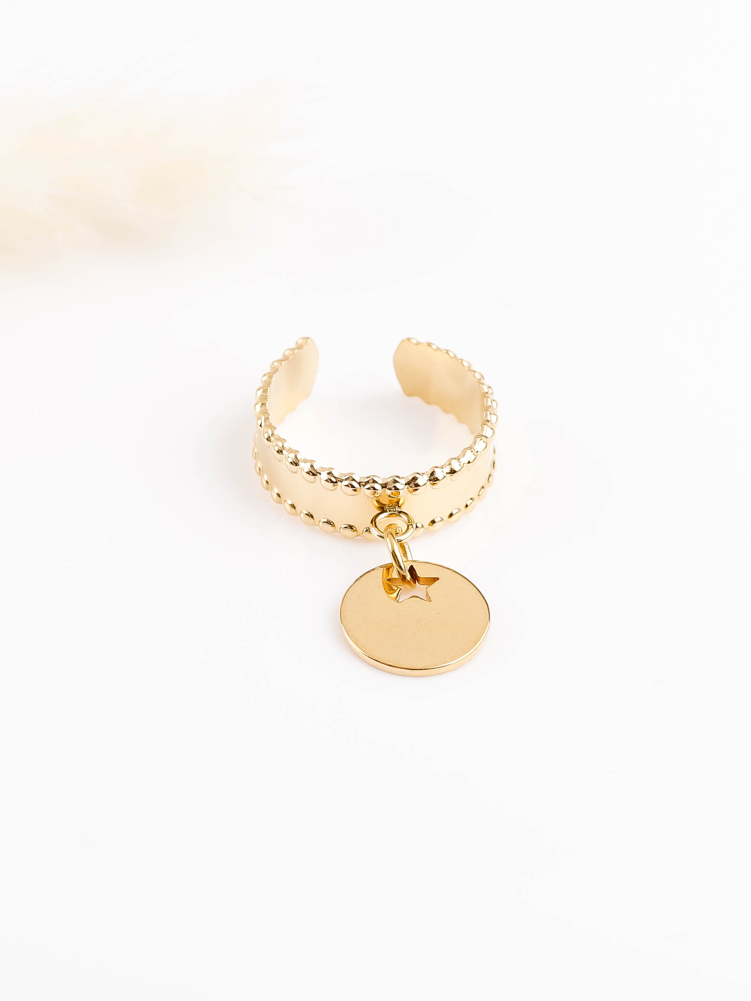bague en acier inoxydable réglable pour femme