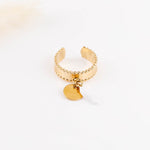 bague en acier inoxydable réglable pour femme