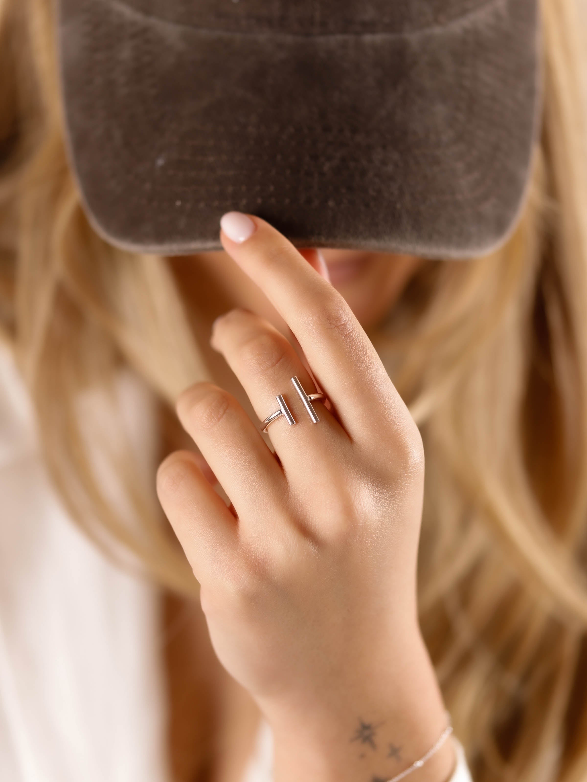 bague en argent 925 réglable pour femme 