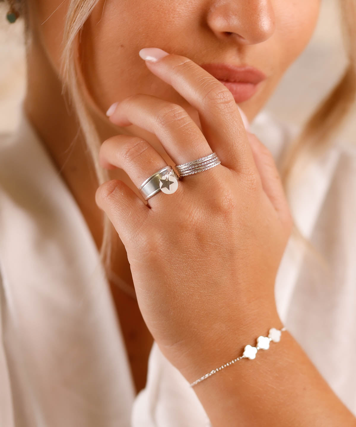 bague breloque en argent 925 pour femme 