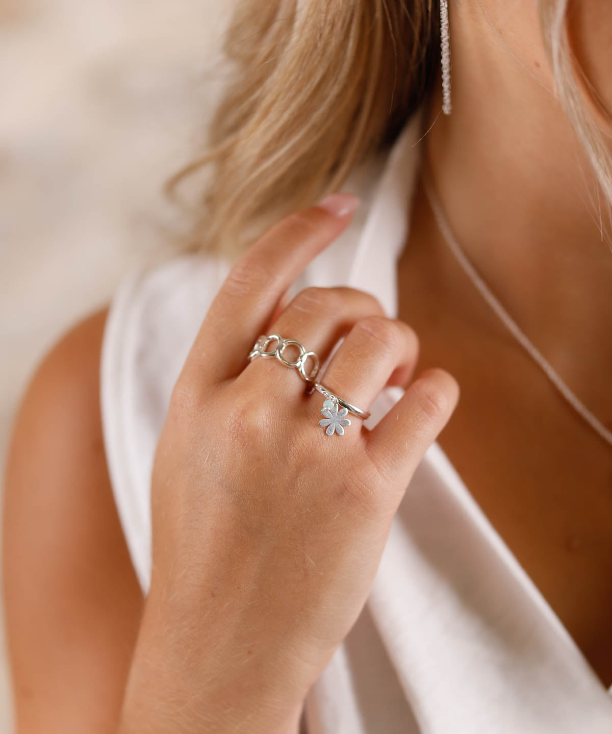 bague breloque en argent 925 pour femme 