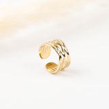 bague en acier inoxydable réglable pour femme 