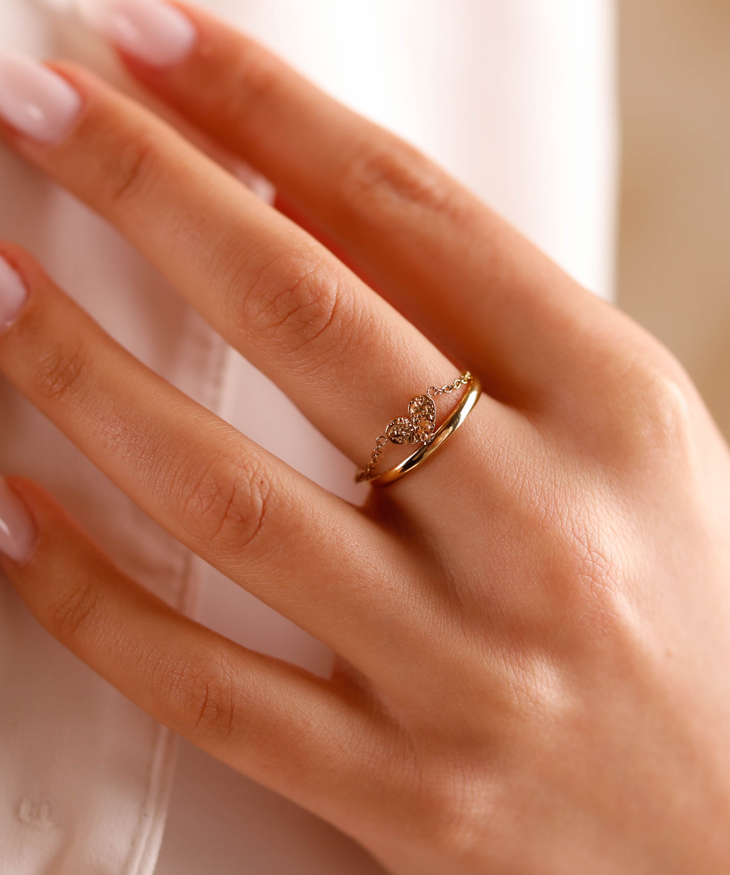 bague en acier inoxydable réglable pour femme 