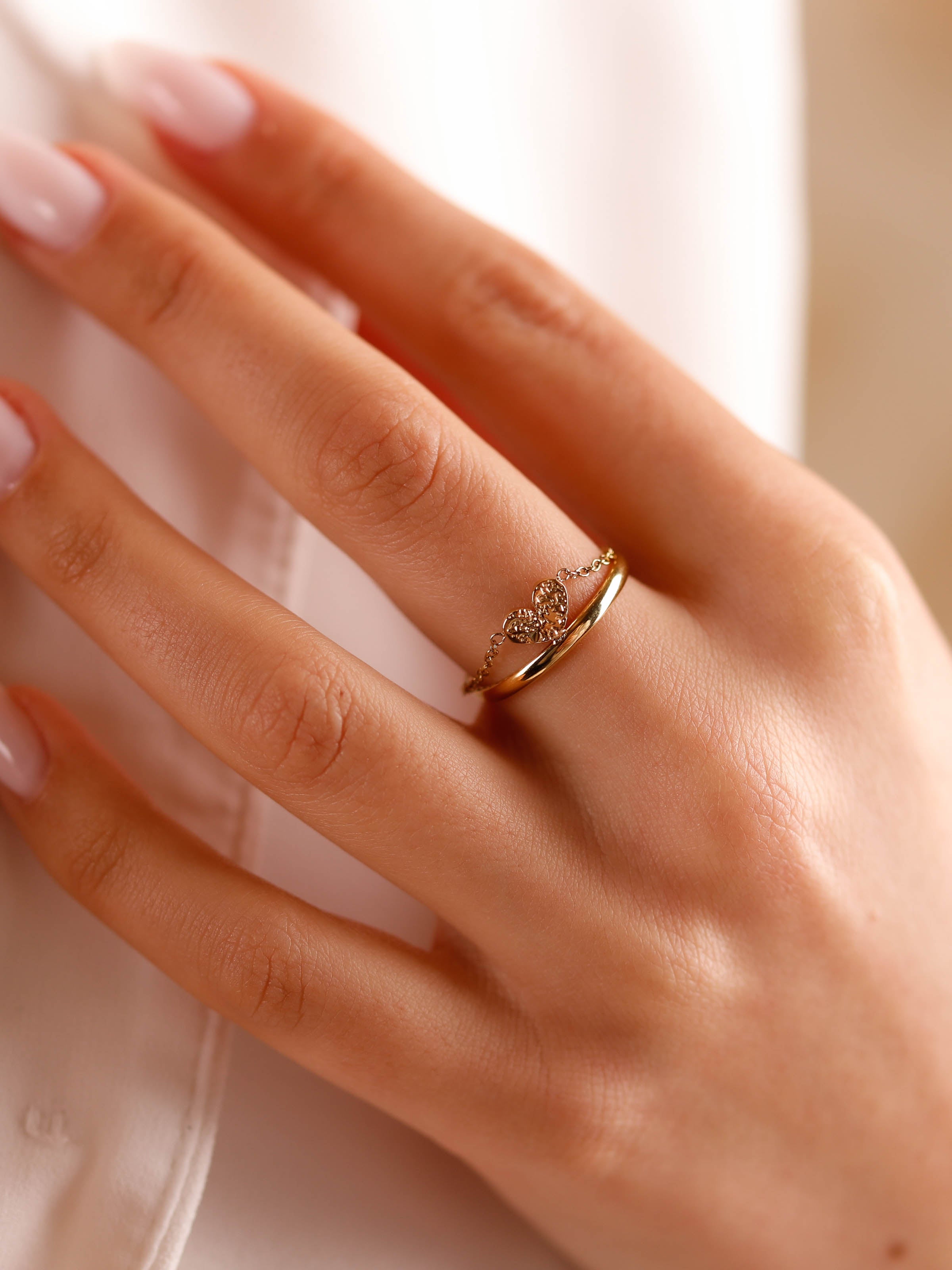 bague en acier inoxydable réglable pour femme 