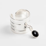 bague en plaqué argent avec breloque réglable pour femme 