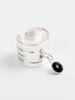 bague en plaqué argent avec breloque réglable pour femme 