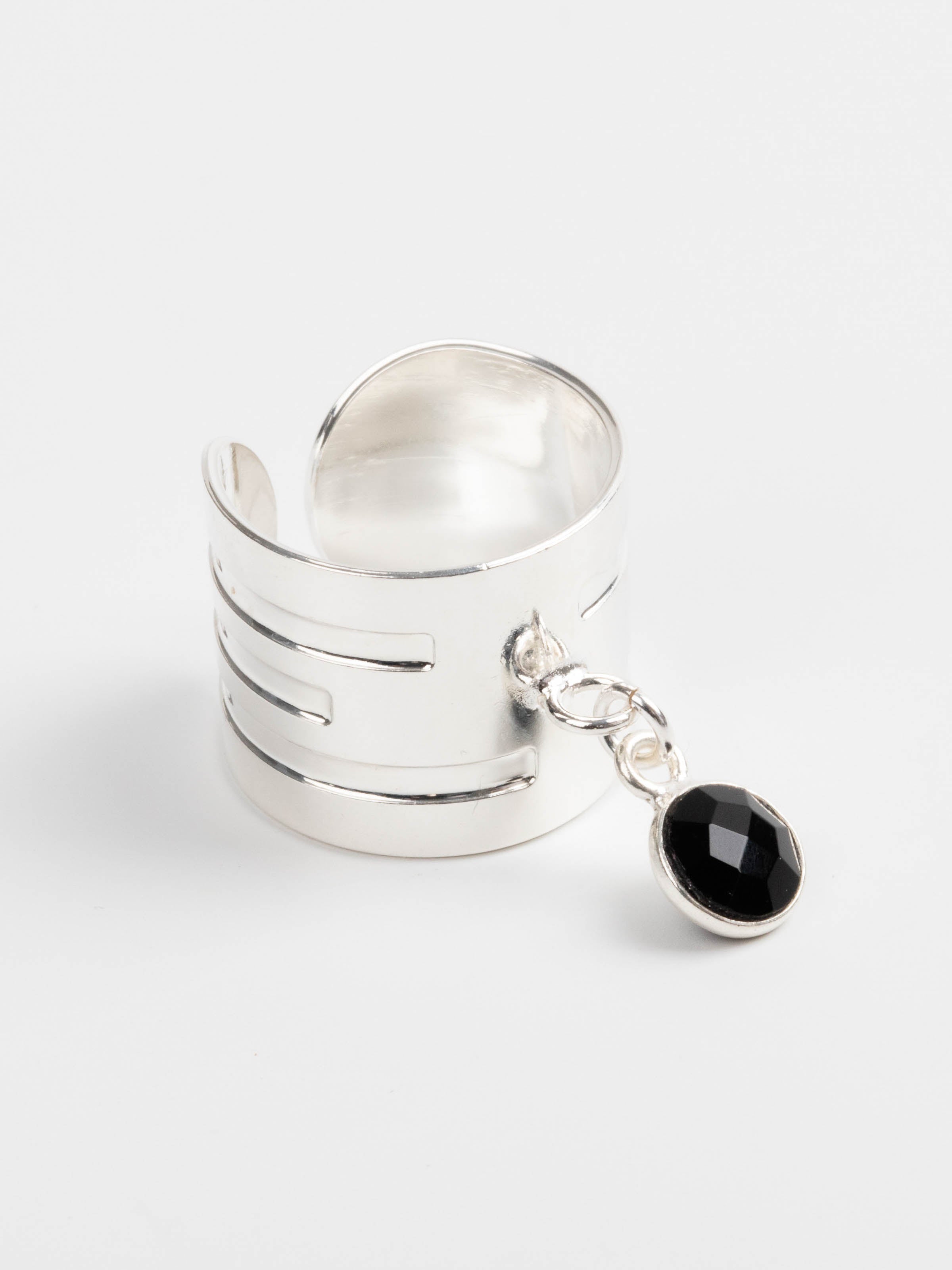 bague en plaqué argent avec breloque réglable pour femme 