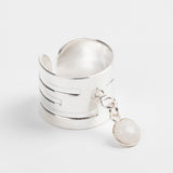 bague en plaqué argent avec breloque réglable pour femme 