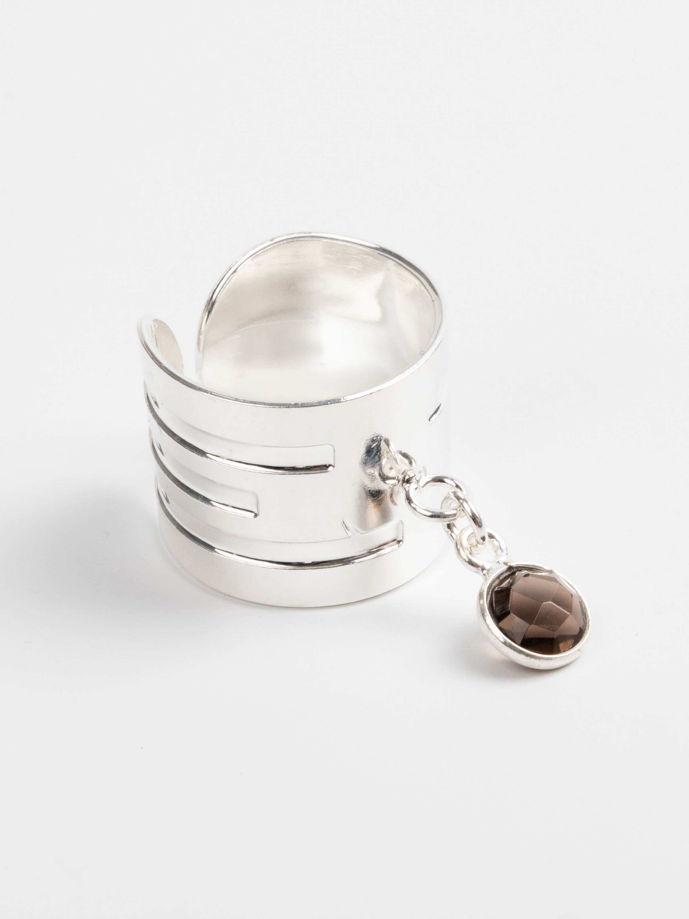 bague en plaqué argent avec breloque réglable pour femme 