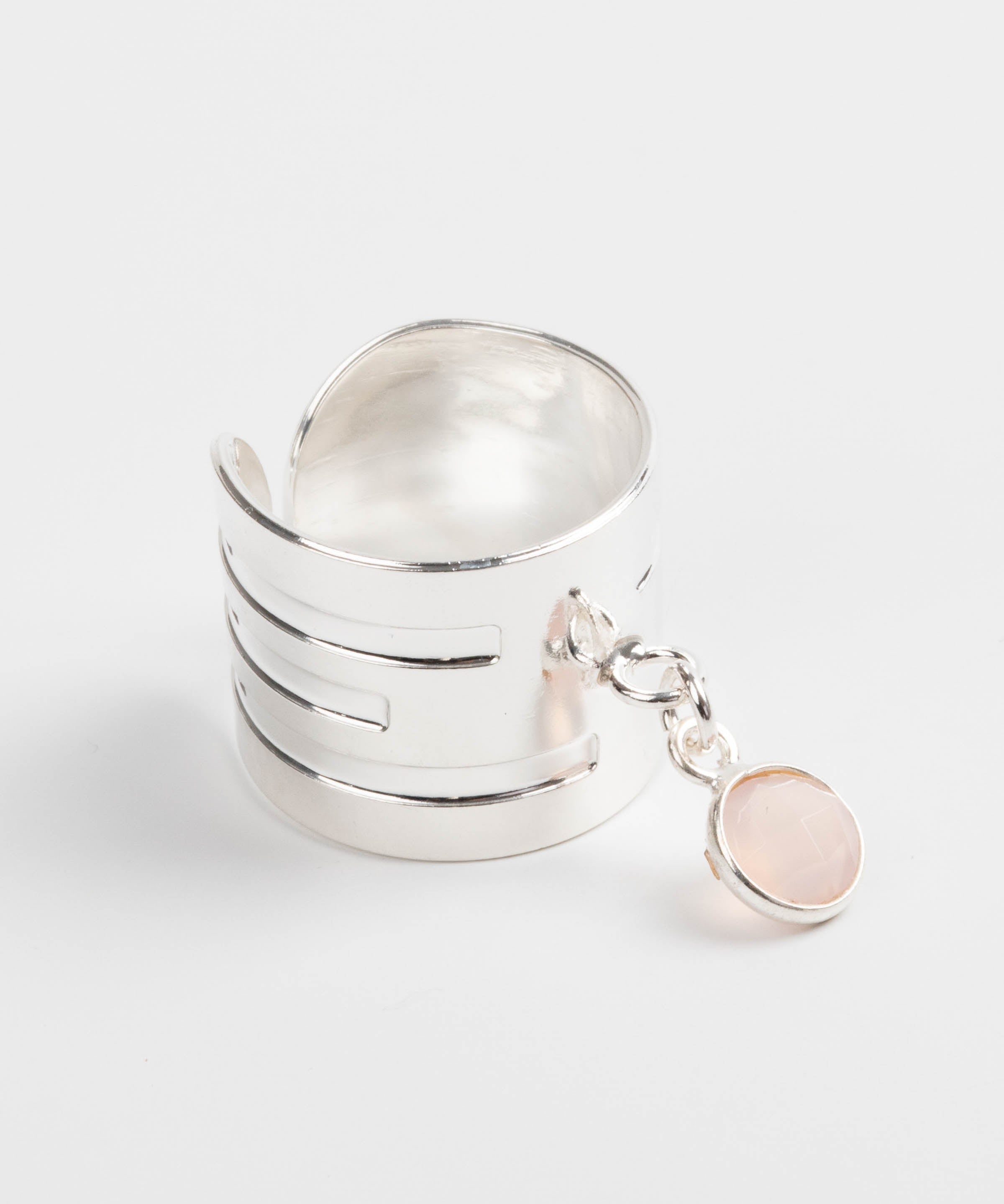 bague en plaqué argent avec breloque réglable pour femme 