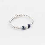 bague perle en argent 925 et cristaux pour femme 