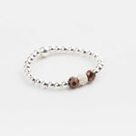 bague perle en argent 925 et cristaux pour femme 
