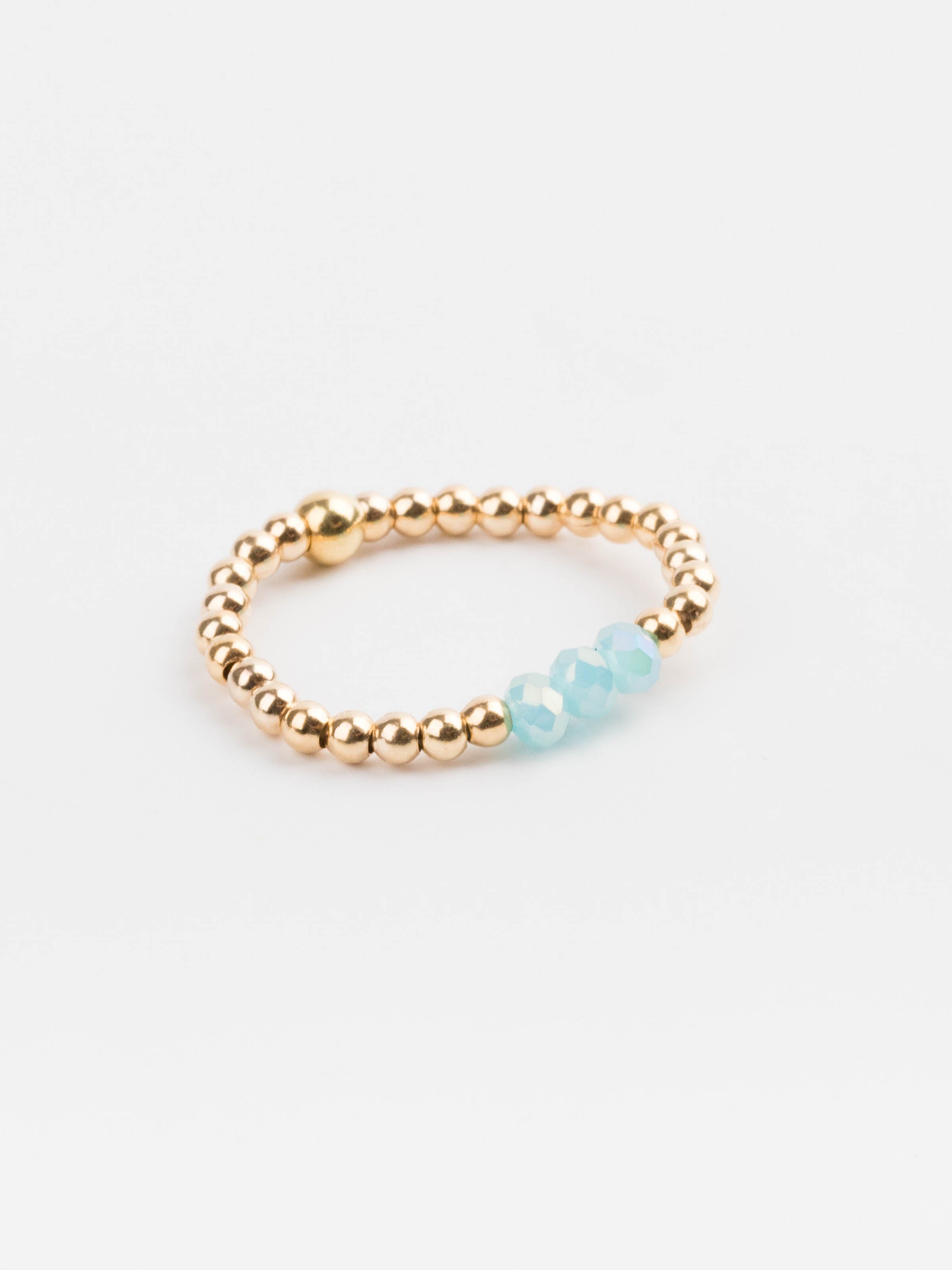 bague perle en plaqué or et cristaux pour femme 
