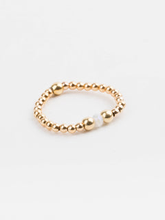 bague perle en plaqué or et cristaux pour femme 