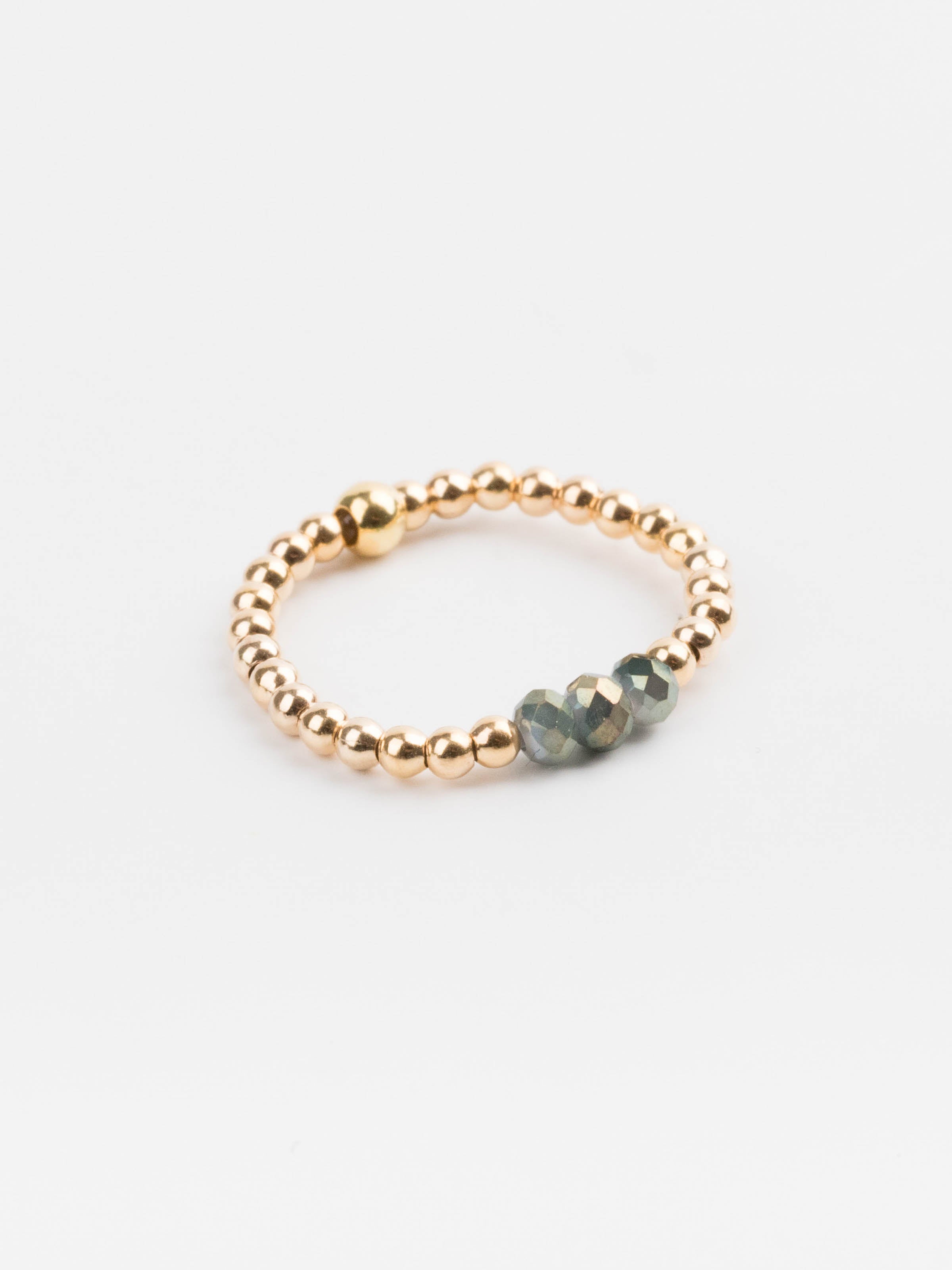 bague perle en plaqué or et cristaux pour femme 