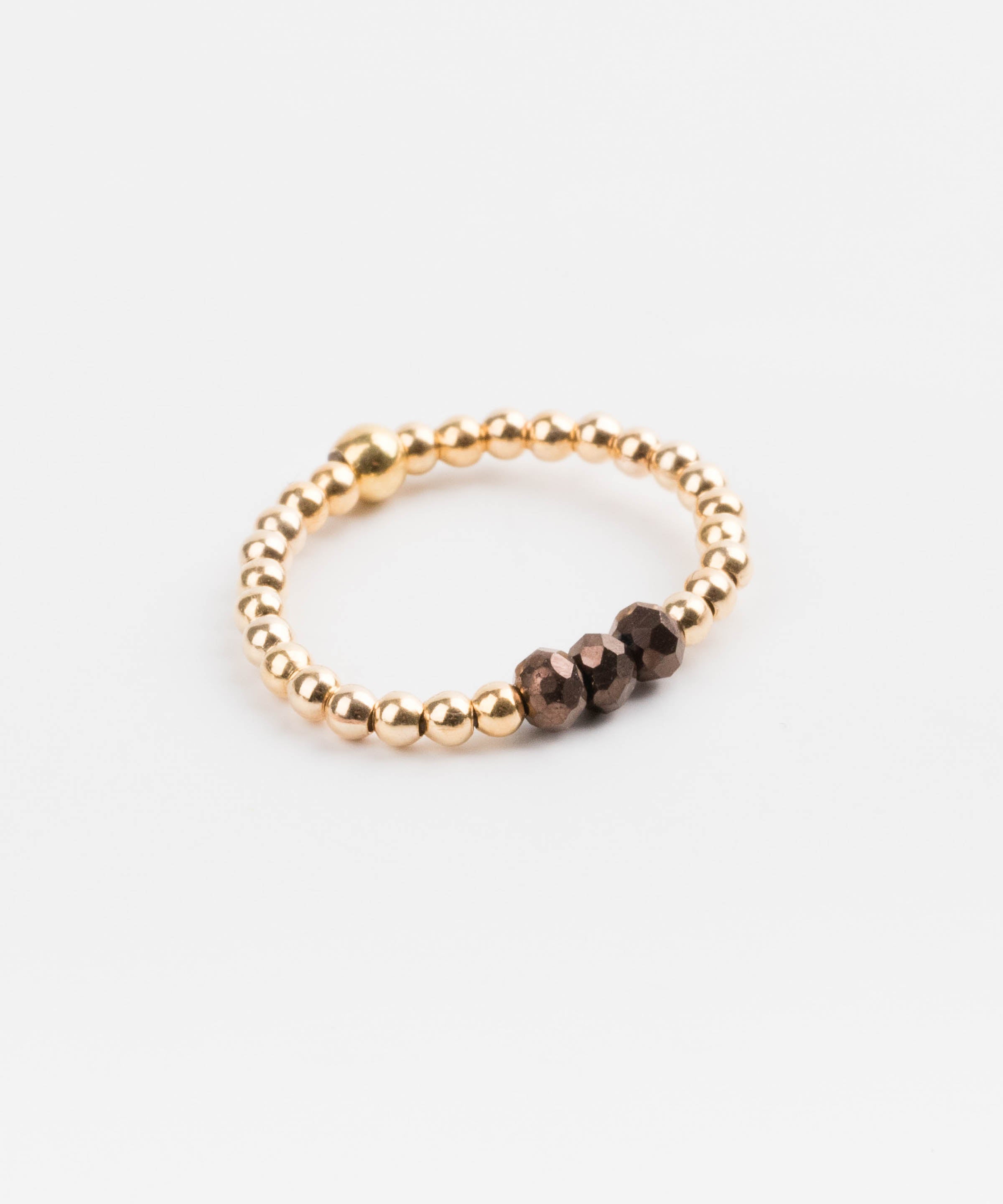 bague perle en plaqué or et cristaux pour femme 