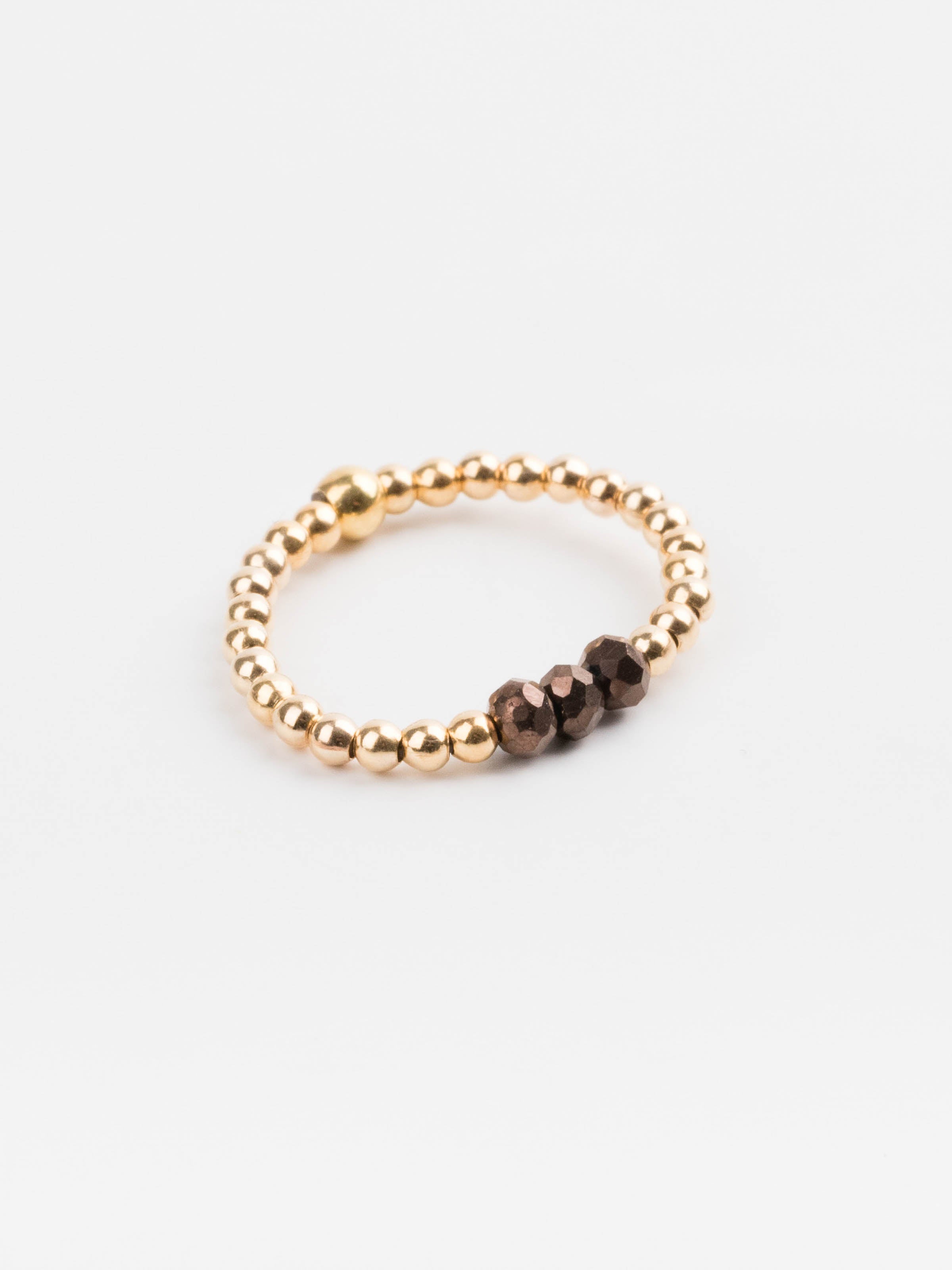 bague perle en plaqué or et cristaux pour femme 