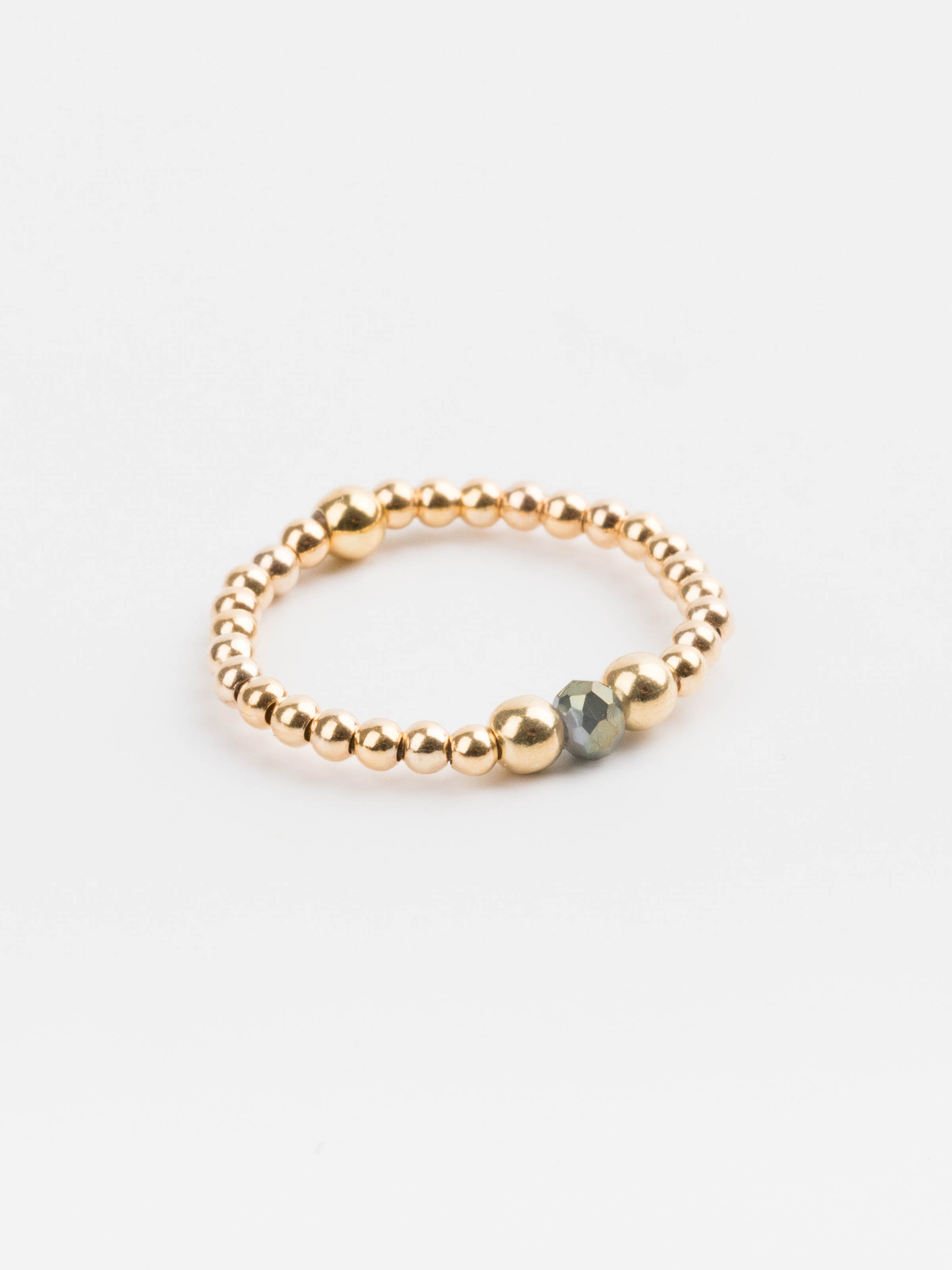 bague perle en plaqué or et cristaux pour femme 
