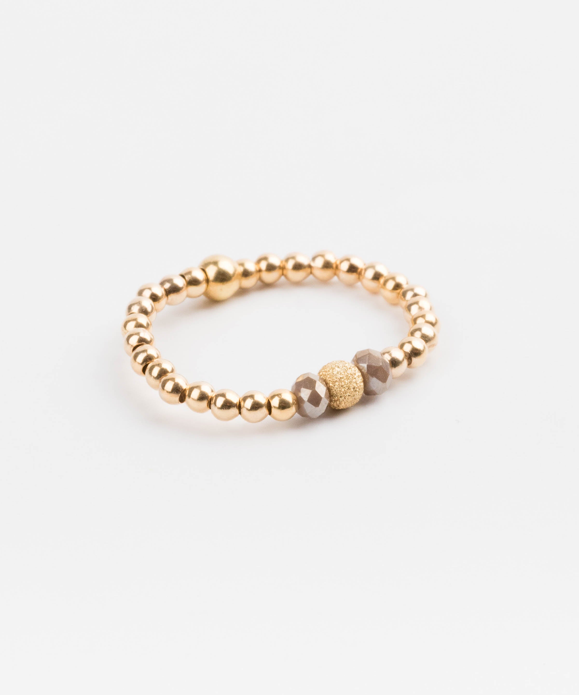 bague perle en plaqué or et cristaux pour femme 