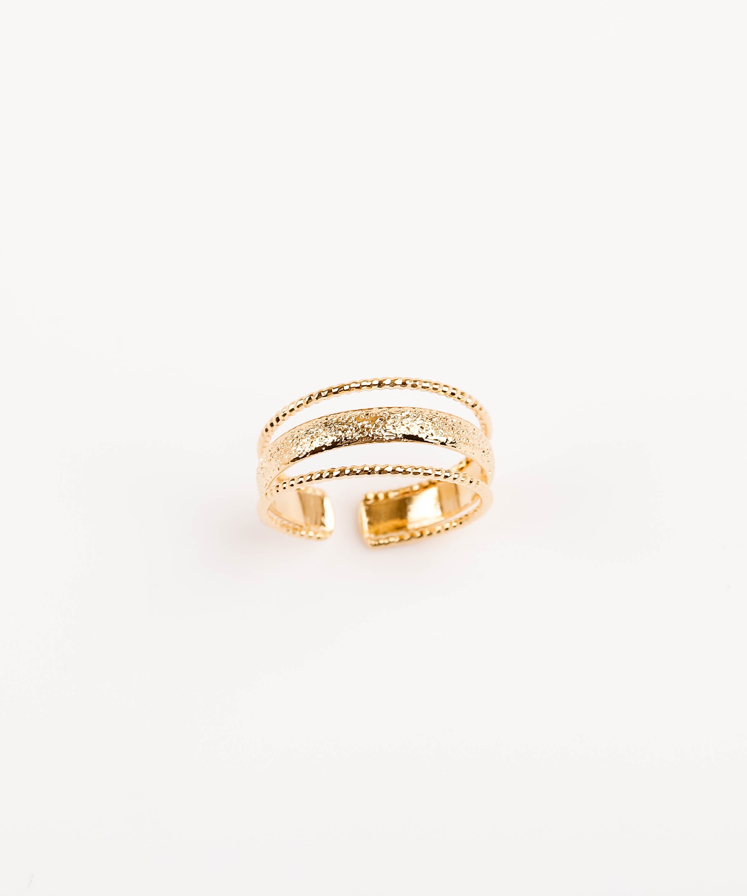 bague en plaqué or réglable pour femme 