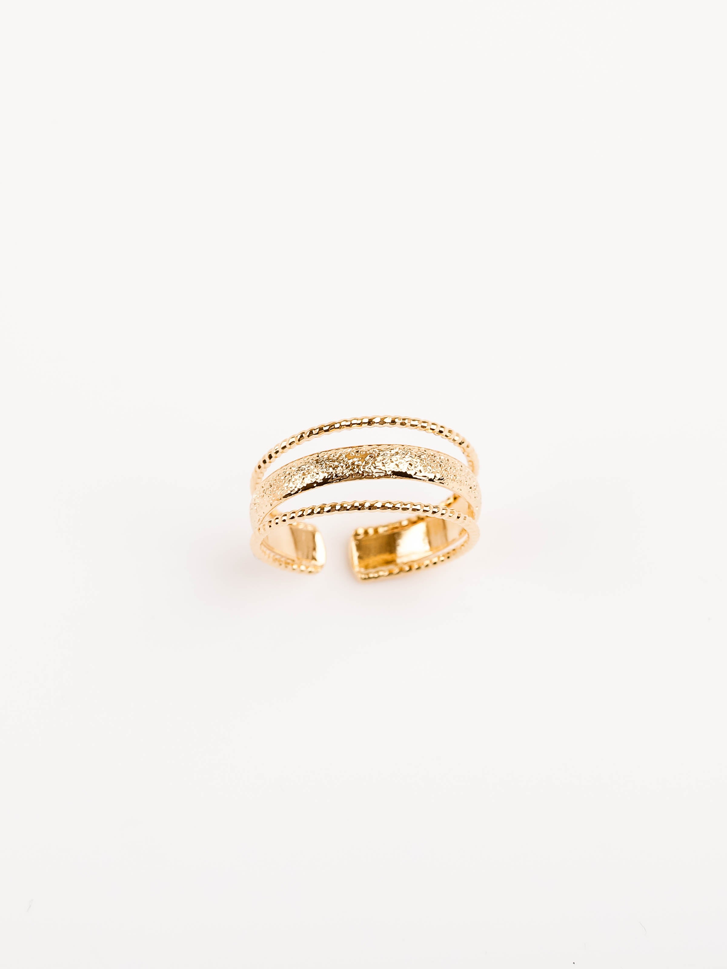 bague en plaqué or réglable pour femme 