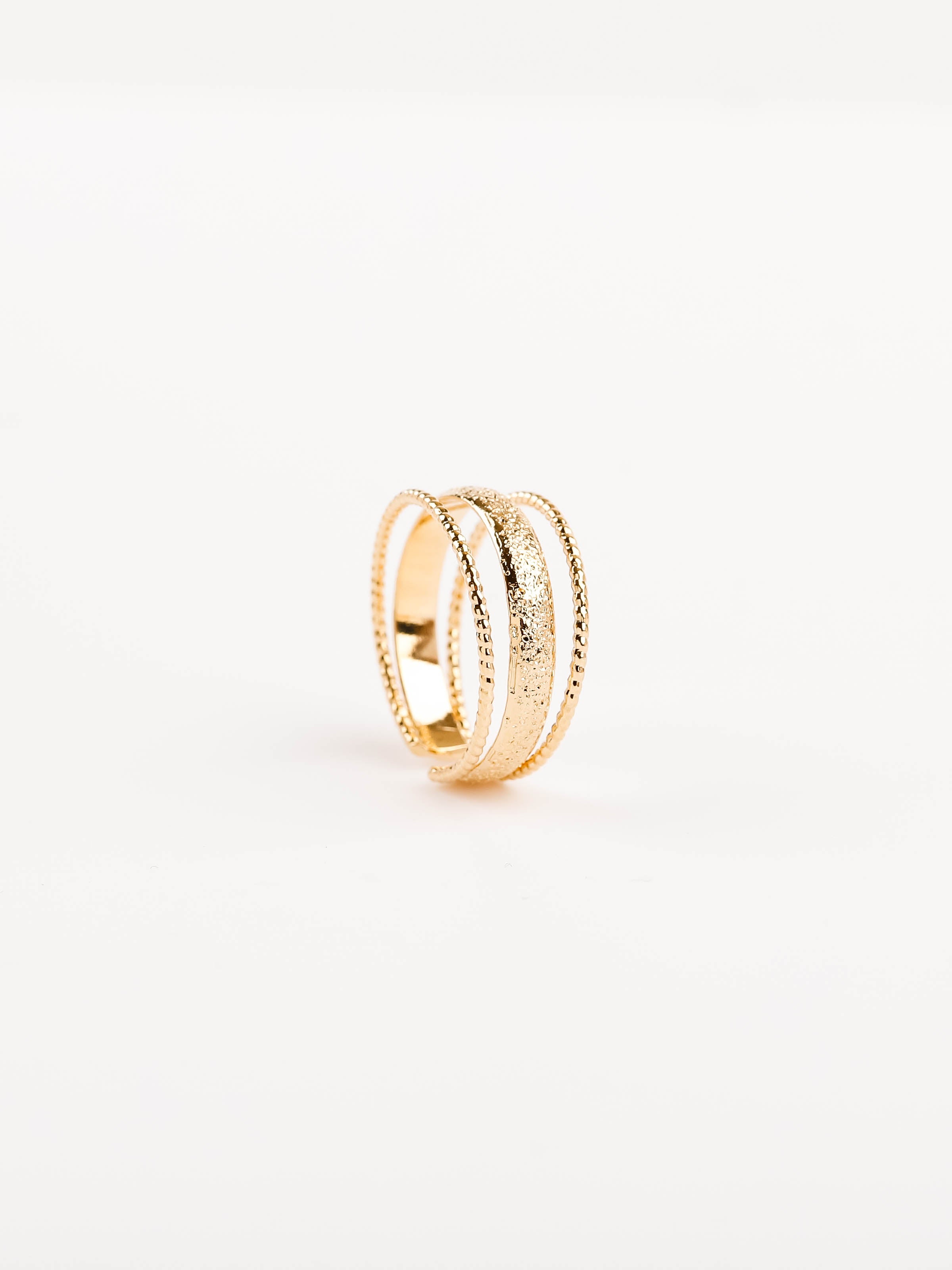 bague en plaqué or réglable pour femme 
