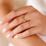 bague en plaqué or réglable pour femme 